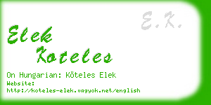 elek koteles business card